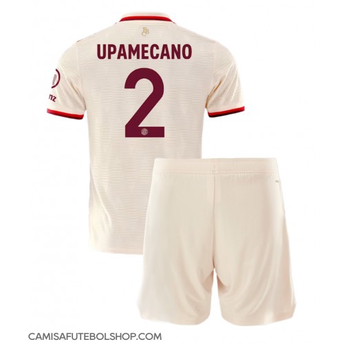 Camisa de time de futebol Bayern Munich Dayot Upamecano #2 Replicas 3º Equipamento Infantil 2024-25 Manga Curta (+ Calças curtas)